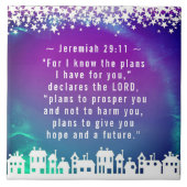 Bijbelse versie Jeremiah 29:11 Kerstdorp Tegeltje (Voorkant)