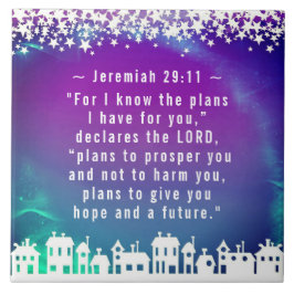 Bijbelse versie Jeremiah 29:11 Kerstdorp Tegeltje