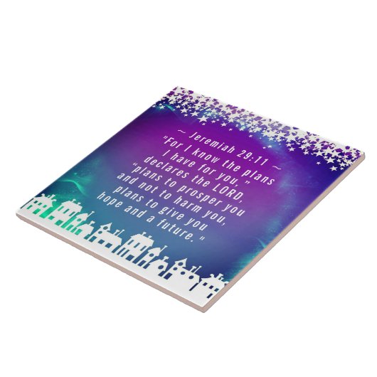Bijbelse versie Jeremiah 29:11 Kerstdorp Tegeltje (Zijkant)