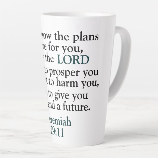 Bijbelse versie Jeremiah 29:11 Latte Mok (Rechterhoek)