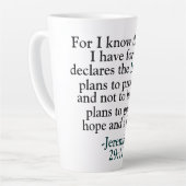 Bijbelse versie Jeremiah 29:11 Latte Mok (Linkerhoek)