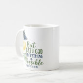 Bijbelse versie maar met God is alles mogelijk Koffiemok (Voorkant links)