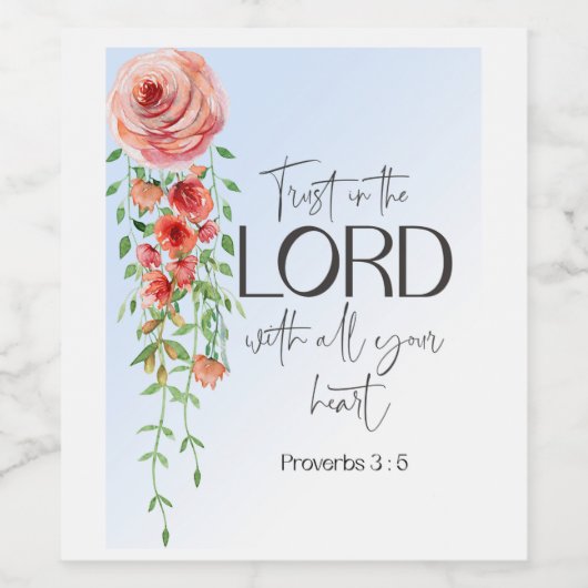 Bijbelse versie van de Floral-scriptie Wijn Etiket (Enkel label)