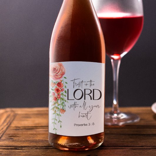 Bijbelse versie van de Floral-scriptie Wijn Etiket