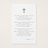 Bijbelse viering van het leven begrafenisgebed Kaa Visitekaartje (Achterkant)