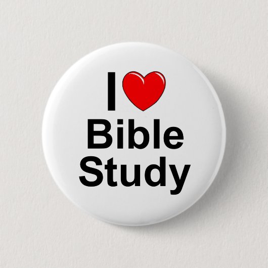 Bijbelstudie I Love (Heart) Ronde Button 5,7 Cm (Voorkant)