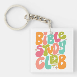 Bijbelstudieclub Kleurrijke Acryl Sleutelhanger