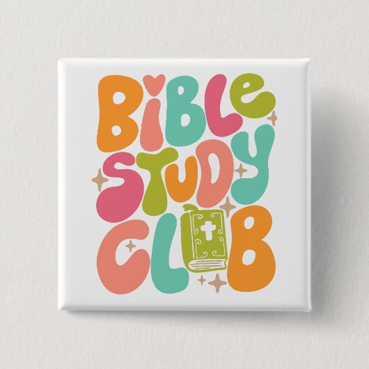 Bijbelstudieclub Kleurrijke vierkante Button (Voorkant)