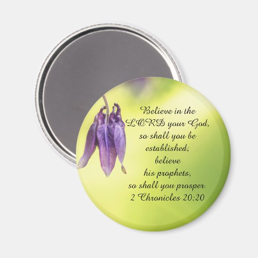 Bijbeltekst 2 Chronicles 20:20 Magneet (Voorkant / Achterkant)