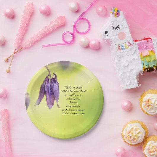 Bijbeltekst 2 Chronicles 20:20 Papieren Bordje (Feest)