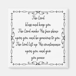 Bijbeltekst Aäronische zegen Numb 6:24-26 Magneet