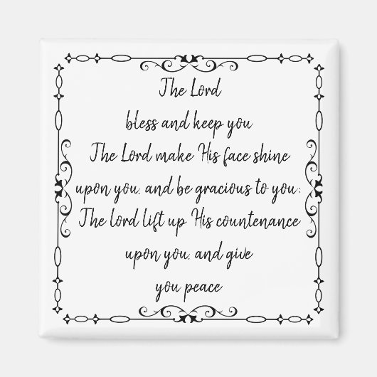 Bijbeltekst Aäronische zegen Numb 6:24-26 Magneet (Voorkant)