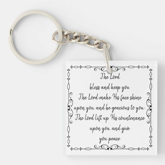 Bijbeltekst Aäronische zegen Numb 6:24-26 Sleutelhanger (Voorkant)