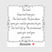 Bijbeltekst Aäronische zegen Numb 6:24-26 Sticker (Vel)