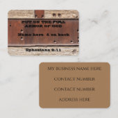 Bijbeltekst Efeziër 6 Zet op volledige wapenrustin Visitekaartje (Voorkant / Achterkant)