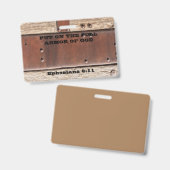 Bijbeltekst Efeziërs 6: Doe het volledige pantser Badge (Voor- en achterkant)