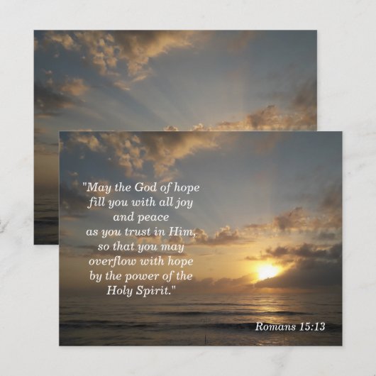Bijbeltekst Geheugenkaart Romeinen 15:13 Briefkaart (Voorkant / Achterkant)