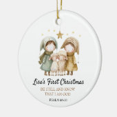 Bijbeltekst Lam Schaap Kerst eerste kerst baby Keramisch Ornament (Links)