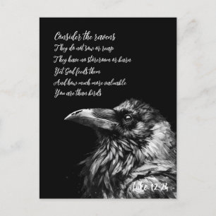 Bijbeltekst Lukas 12:24 Briefkaart