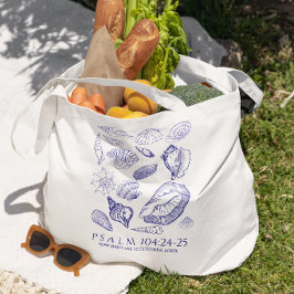 Bijbeltekst met schelpen tote bag