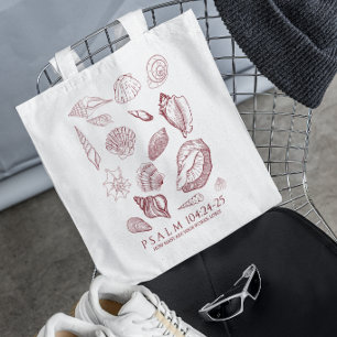 Bijbeltekst met schelpen tote bag