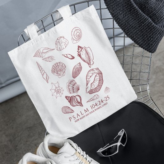 Bijbeltekst met schelpen tote bag