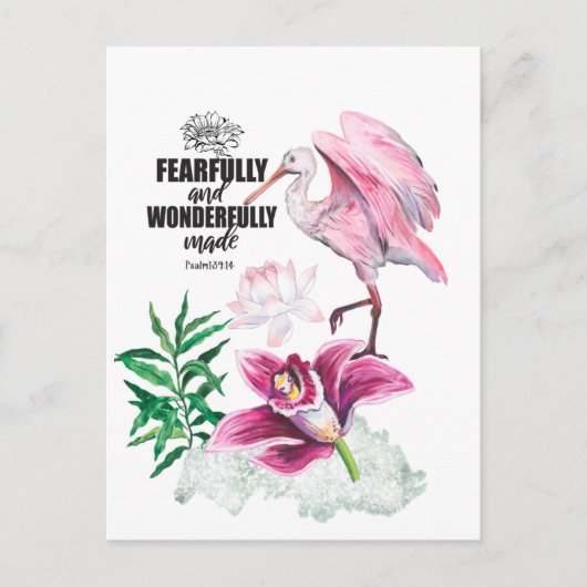 Bijbeltekst met waterverf illustraties briefkaart (Voorkant)