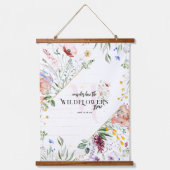 Bijbeltekst met wilde bloem | Initiaalmonogram Hangend Wandkleed (Voorkant)