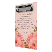 Bijbeltekst mini klembord | Roze bloemendesign (Angled2)