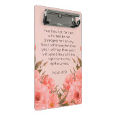 Bijbeltekst mini klembord | Roze bloemendesign (Schuin)