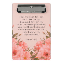 Bijbeltekst mini klembord | Roze bloemendesign