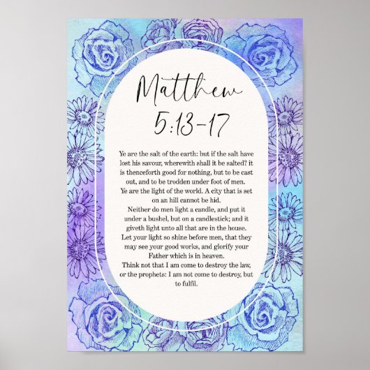 Bijbeltekst Muurkunst Matthew Poster (Voorkant)