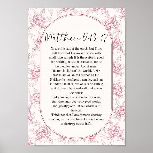 Bijbeltekst Muurkunst Matthew Poster (Voorkant)
