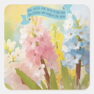 Bijbelteksten Moederdag, Hyacint Flowers Vierkante Sticker
