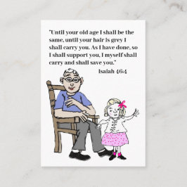 Bijbelteksten voor senioren visitekaartje