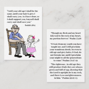 Bijbelteksten voor senioren visitekaartje