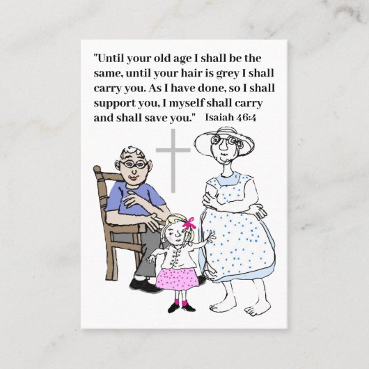 Bijbelteksten voor senioren visitekaartje (Voorkant)
