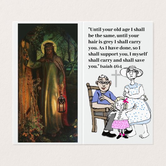 Bijbelteksten voor senioren visitekaartje (Buitenkant ongevouwen)