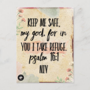 Bijbeltekstkaart - Inspiratie uit Psalm 16:1 Briefkaart
