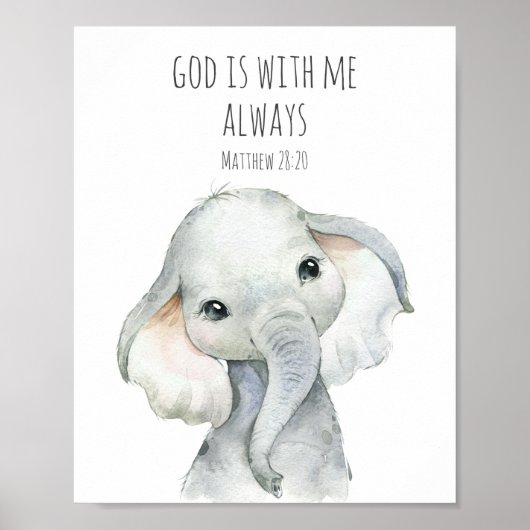 Bijbeltekstposter voor kinderen God is altijd bij  Poster (Voorkant)