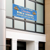 Bijbelvakantieschool met de ark van Noach Spandoek (Buitenkant Gebouw)