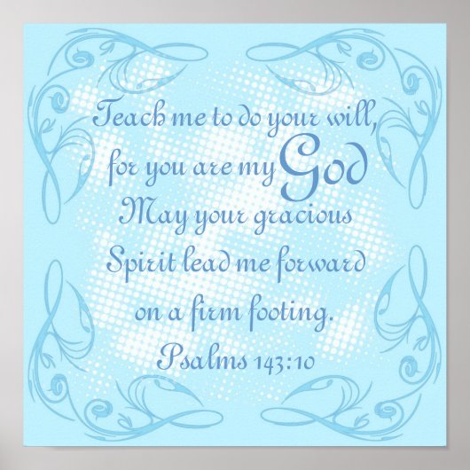 Bijbelvergebed Psalm 143:10 Poster (Voorkant)