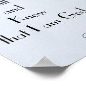 Bijbelverige citaatpsalm 46:10 stijlvol poster teg (Hoek)