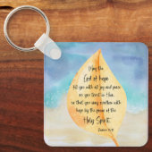 Bijbelverige Romeinen Geel Blauwe Sleutelhanger (Voorkant)