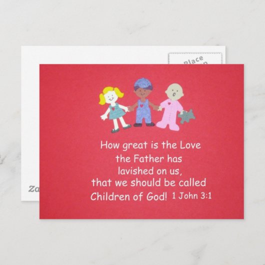 Bijbelvers - 1 Johannes 3:1 Briefkaart (Voorkant / Achterkant)