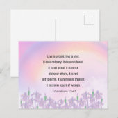 Bijbelvers 1 Korintiërs 13 4-5, Liefde Briefkaart (Voorkant / Achterkant)