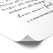 Bijbelvers 1 Korintiërs 13:7-8 Poster (Hoek)