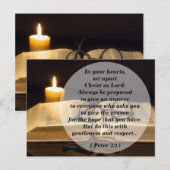 Bijbelvers 1 Petrus 3:15 Christus als Heer afgezon Briefkaart (Voorkant / Achterkant)