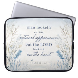 Bijbelvers 1 Samuel 16:7 Aquarel Laptop Sleeve