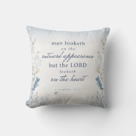 Bijbelvers 1 Samuel 16:7 Aquarel Sierkussen